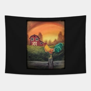 Rooster on the Farm Tapestry