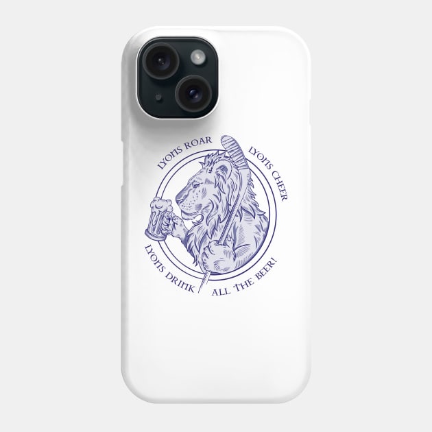 Lion drinking beer Phone Case by Jonesntees