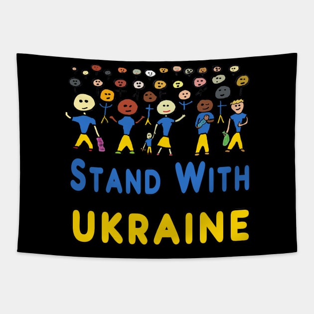 Stand With Ukraine Tapestry by Mark Ewbie