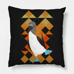 Booby Bird Orange Geometric Pillow