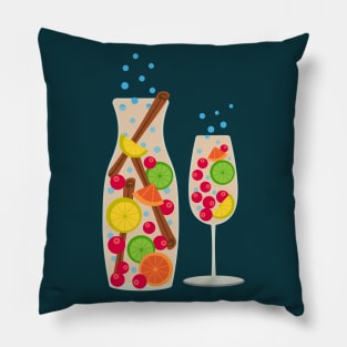 HOLIDAY PUNCH Festive Christmas and New Year's Eve Party Celebrations - UnBlink Studio by Jackie Tahara Pillow