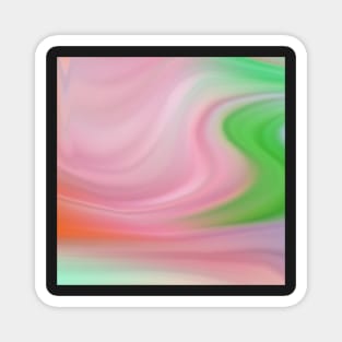 Pink and Green Marble Waves Magnet