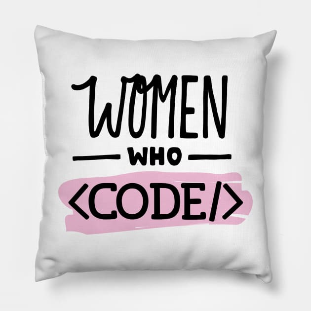 Women Who Code Pillow by alissawang