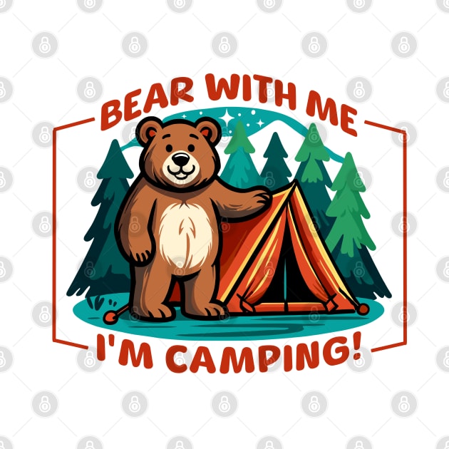 Camping Bear Outdoors Adventure Gift by Kicosh