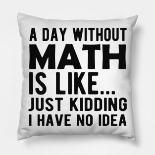 Math - A day without math is like ... Just kidding I have no Idea Pillow