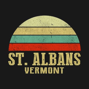 ST. ALBANS VERMONT Vintage Retro Sunset T-Shirt