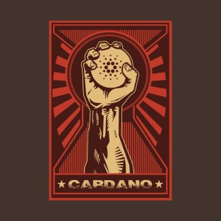 Cardano Coin: Propaganda style triumphant fist clutching a Cardano coin T-Shirt