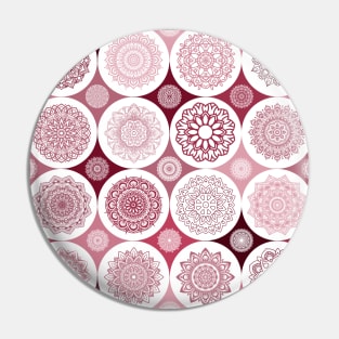 repeating pattern with mandala drawings in circles Pin