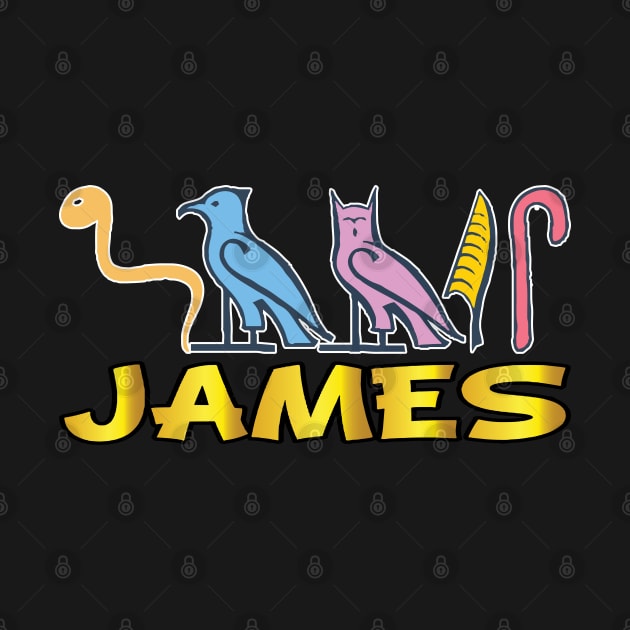 JAMES-American names in hieroglyphic letters-James, name in a Pharaonic Khartouch-Hieroglyphic pharaonic names by egygraphics