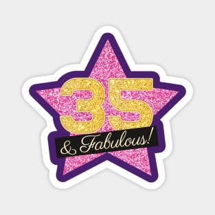 35th Birthday Gifts Women Fabulous - Pink Gold Magnet