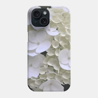 White Hydrangea Blossoming Flowers Phone Case