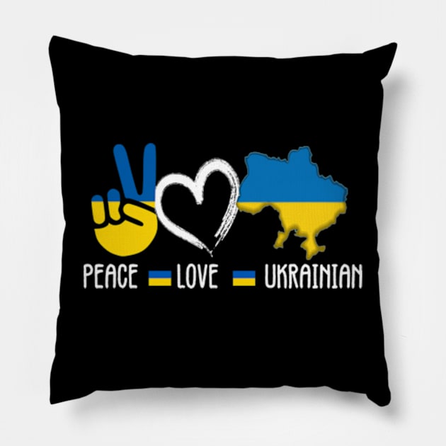 Peace Love Ukrainian / Ukraine. No War. Peace Pillow by vintagejoa