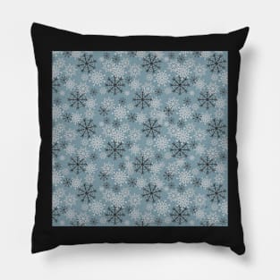 Cute Snowflakes Pattern - Light Blue Pillow