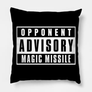 Opponent Advisory Magic Missle | DnD Wizard Class Pillow