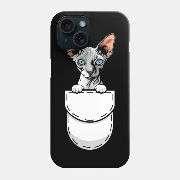 Funny Sphynx Pocket Cat Phone Case by Pet My Dog