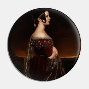 Portrait of a Lady with Pearls by Ary Scheffer Pin