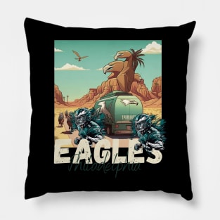 Philadelphia eagles football player graphic design cartoon style beautiful artwork Pillow