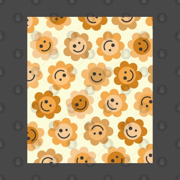 Oranger Orange Flower Happy Faces by gray-cat