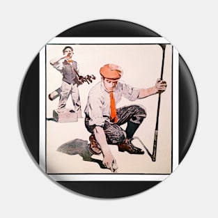 1908 Golf Watercolour Print Pin