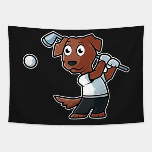 Dog Golf Player Golfer Golfing Funny Kids Boys print Tapestry