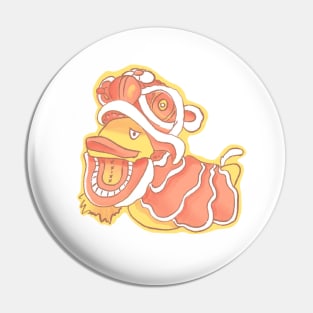 Duck in chinese new year lion costume Pin