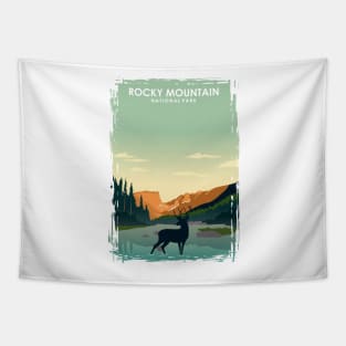 Rocky Mountain National Park Travel Poster Tapestry