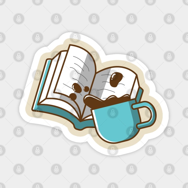 a book and a cup of coffee Magnet by fflat hds