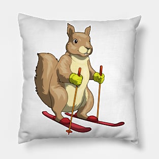 Squirrel Skier Ski Winter sports Pillow