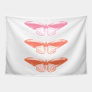 Pink and Orange Vintage Butterfly Tapestry