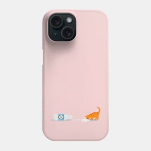 Tabby cat with spilled milk Phone Case