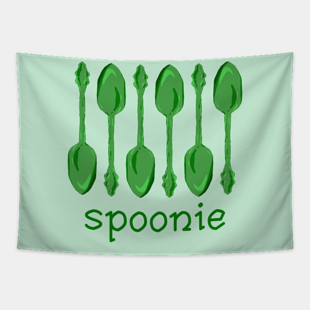 Spoonie (Green) Tapestry by KelseyLovelle