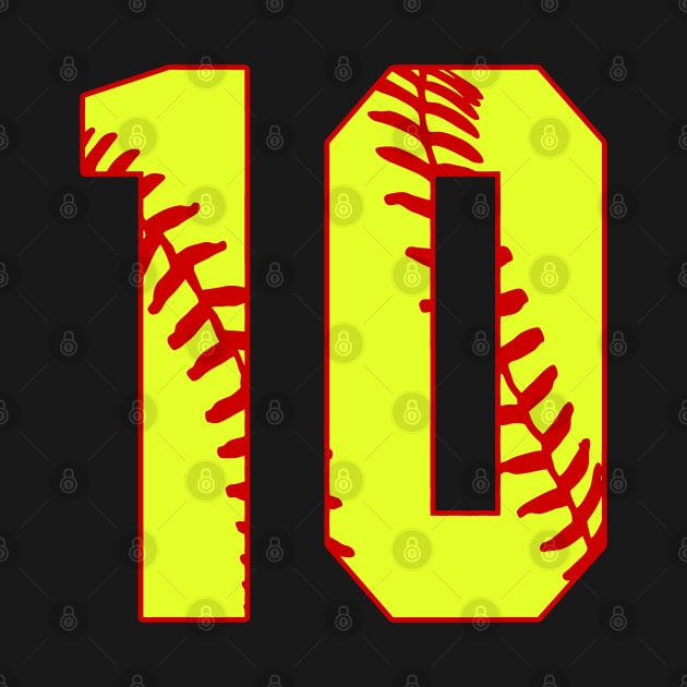 Fastpitch Softball Number 10 #10 Softball Shirt Jersey Uniform Favorite Player Biggest Fan by TeeCreations