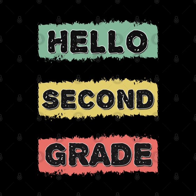 Hello Second Grade Lovely Back to School RETRO Gift for Kids and Teachers by Naumovski