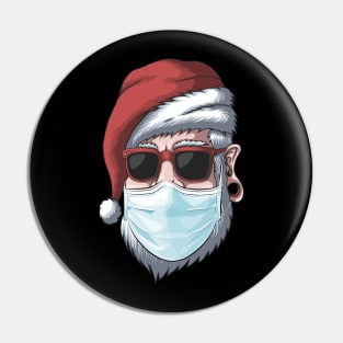 Santa Claus Wearing Face Mask Funny Christmas Gift Pin