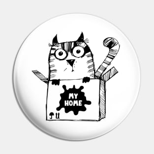 Cat and home Pin