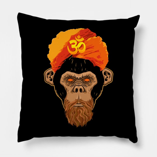 Stoned Monkey Pillow by Affiliate_vaibhavdhamecha