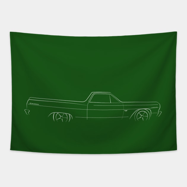 1964 Chevy El Camino - Profile stencil, white Tapestry by mal_photography