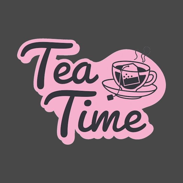 Black and Pink Teatime For Shirts, Bags, Stickers, Hats by MIDALE