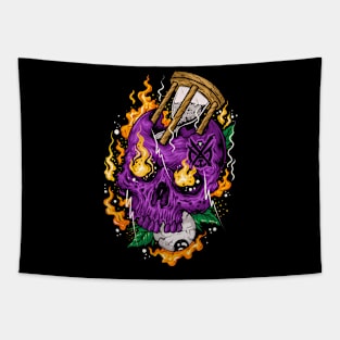 Skull burn Tapestry