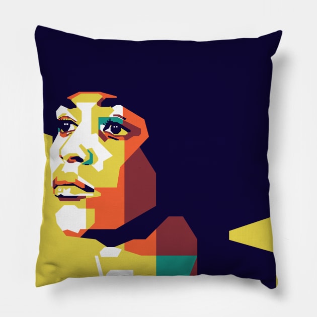 Angela Davis on WPAP Pillow by pentaShop