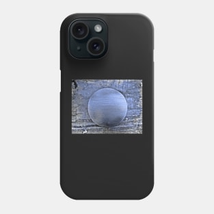 Round Textured "Wooden" Composition In Blue. Blue Dots Pattern. Phone Case