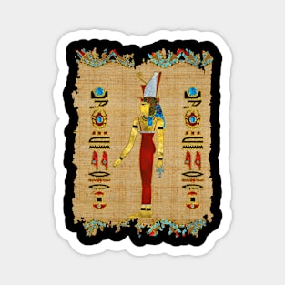 Egyptian Mut Ornament on papyrus Magnet