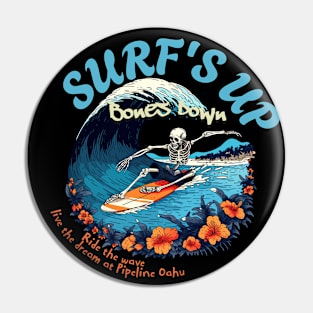 Pipeline Hawaii skull surf 8201 Pin