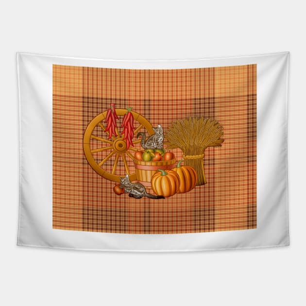 halloween Plaids patchwork Tapestry by justrachna