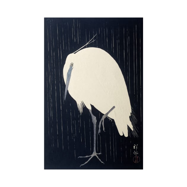 Heron in Rain by Ohara Koson by topower