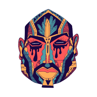 Retro Triad African Mask No 9 T-Shirt