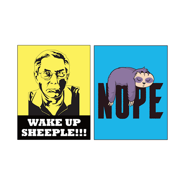 Ironic Wake Up Sheeple Sloth Design by Watersolution