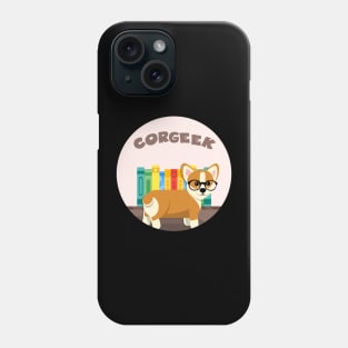 reading corgi corgeek Phone Case