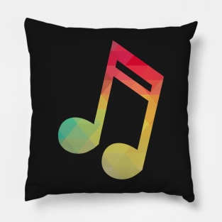 Rainbow color musical note silhouette Pillow