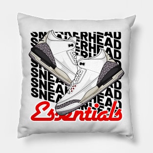 AJ 3 Retro White Cement Sneaker Pillow